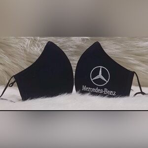 5 Pack Embroidered Black Face Mask